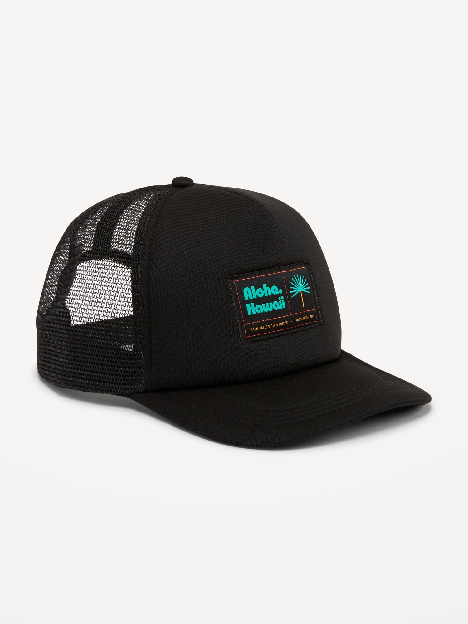 Old Navy Graphic Trucker Hat for Men black. 1