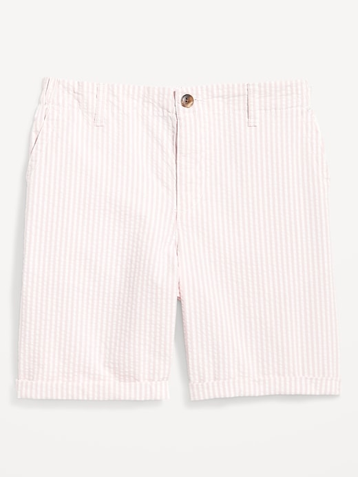 High-Waisted OGC Chino Seersucker Pull-On Shorts -- 7-inch inseam