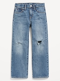 View large product image 4 of 5. High-Waisted Baggy Ripped Wide-Leg Jeans for Girls