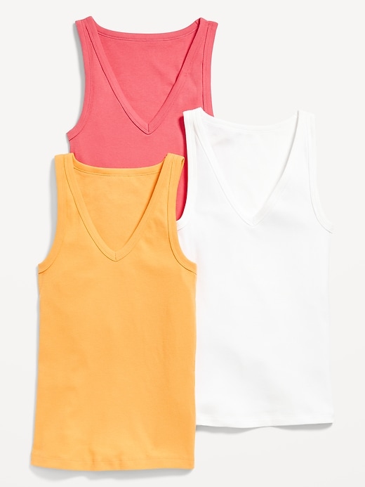 Image number 4 showing, Slim-Fit First Layer Rib-Knit Tank Top 3-Pack for Women