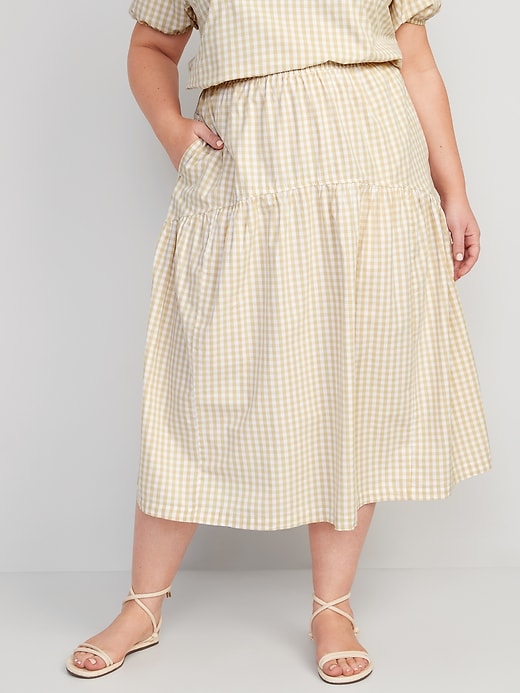 Image number 7 showing, Tiered Gingham Maxi Skirt