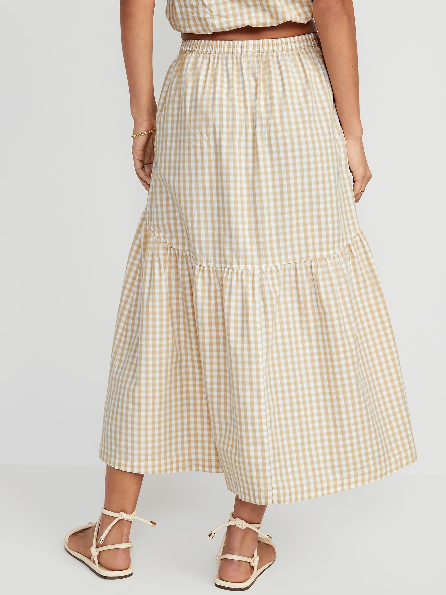 Tiered Gingham Maxi Skirt for Women  Old Navy