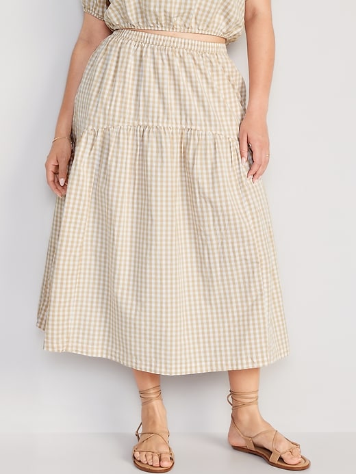 Image number 5 showing, Tiered Gingham Maxi Skirt