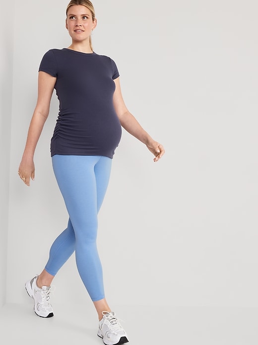 Old Navy Active Go Dry Full Panel Maternity Stretch Cotton Blue Leggings  Small