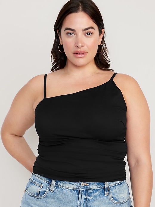 Image number 7 showing, Fitted Asymmetrical Cropped Cami Top