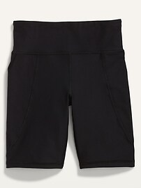 View large product image 3 of 3. High-Waisted PowerSoft Side-Pocket Biker Shorts for Girls