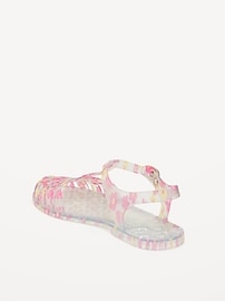 View large product image 4 of 4. Printed Shiny-Jelly Fisherman Sandals for Girls