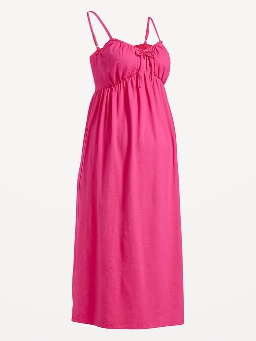 Image number 4 showing, Maternity Fit & Flare Sleeveless Slub-Knit Midi Dress