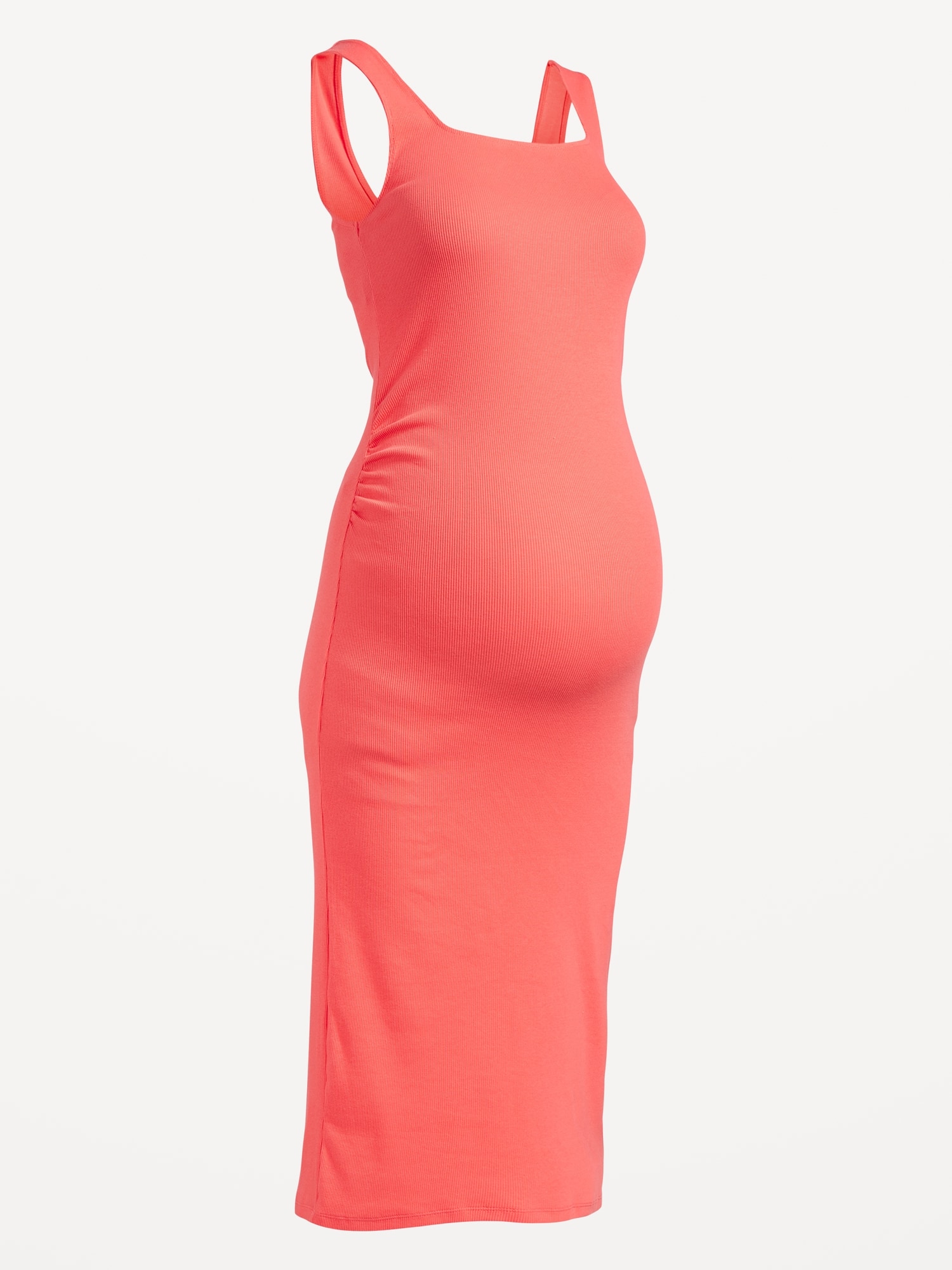 Maternity Square-Neck Rib-Knit Midi Dress - Yahoo Shopping