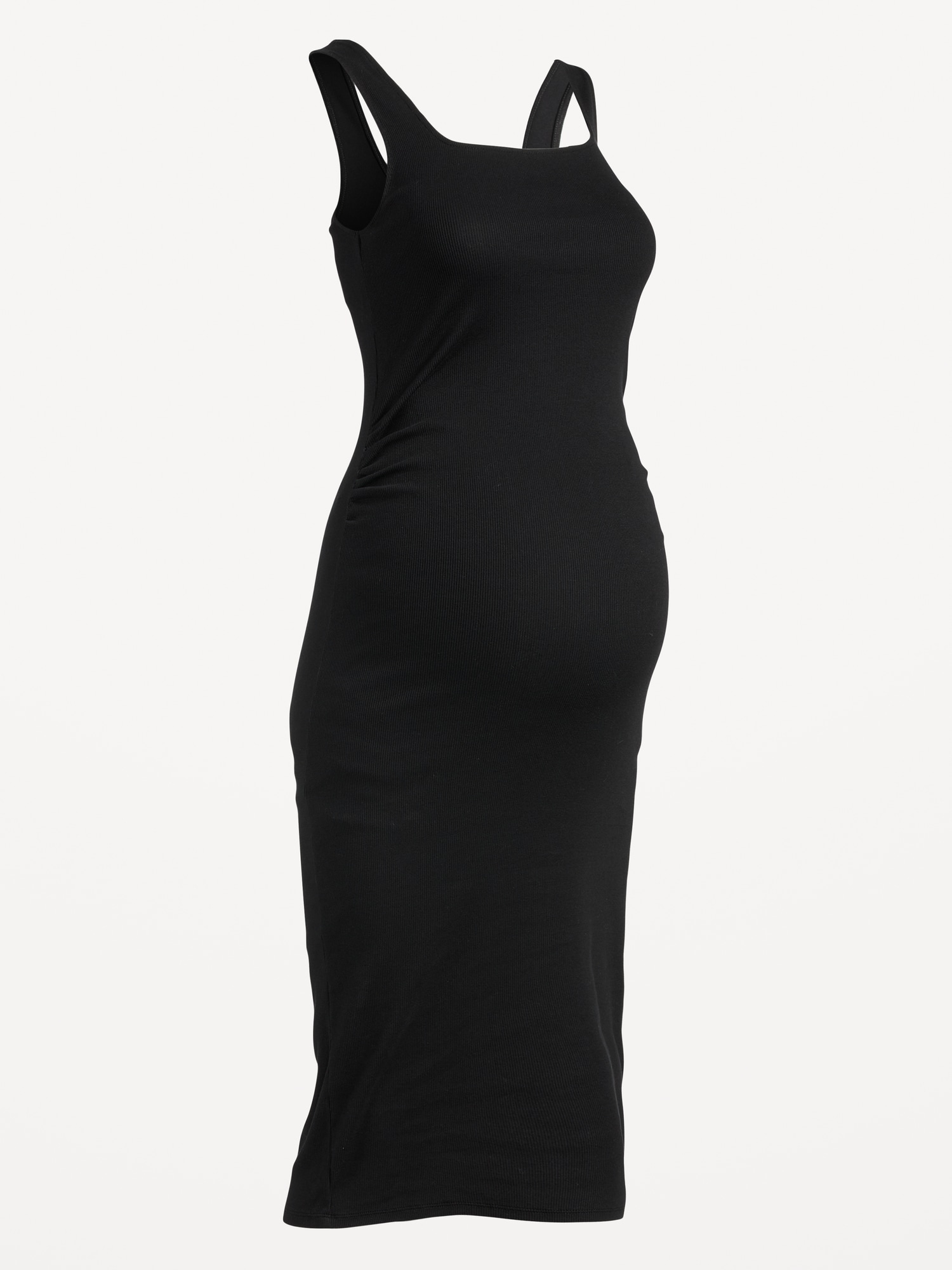 Maternity SquareNeck RibKnit Midi Dress Old Navy