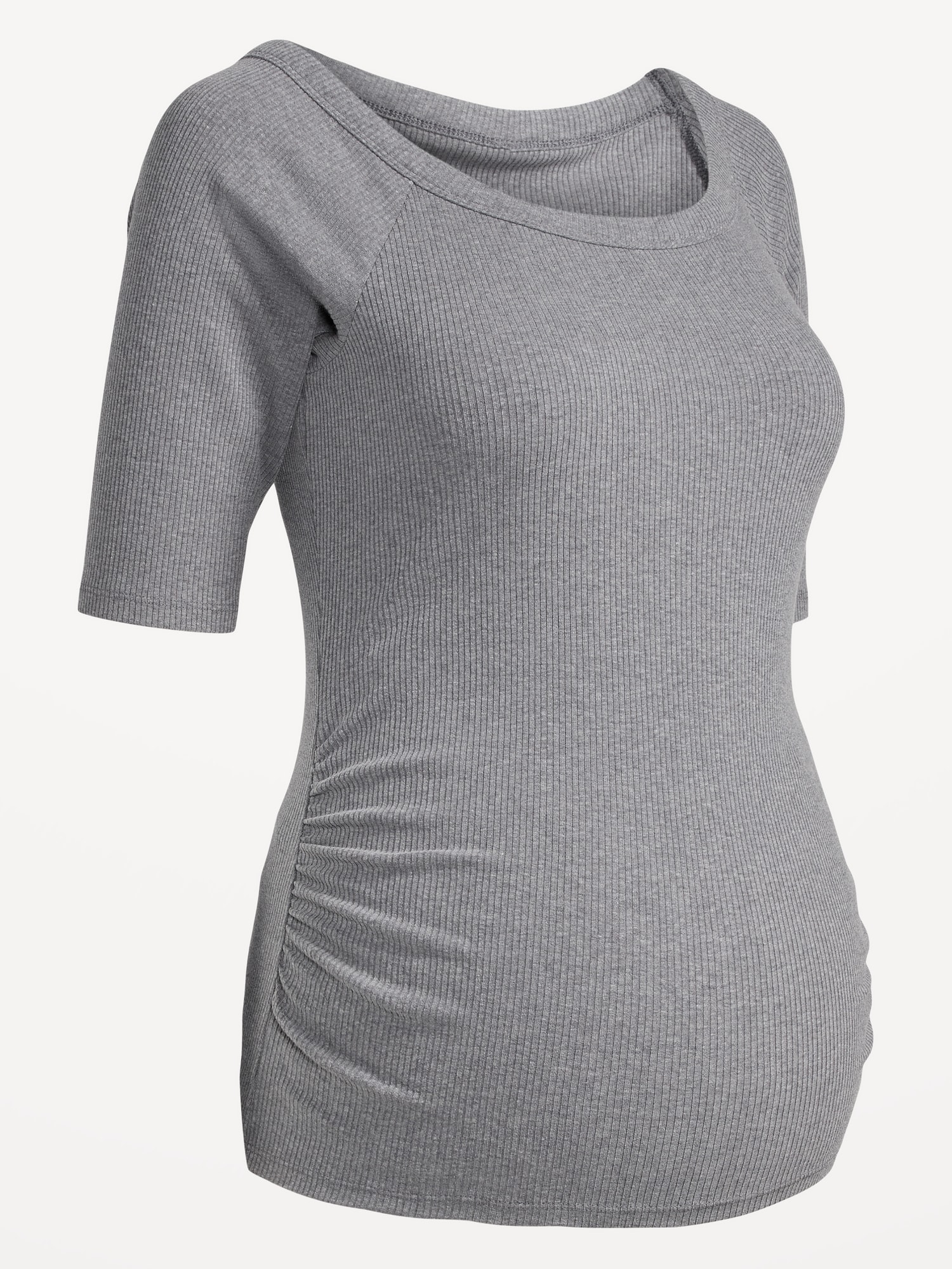 Maternity 3/4-Sleeve Side-Shirred T-Shirt | Old Navy