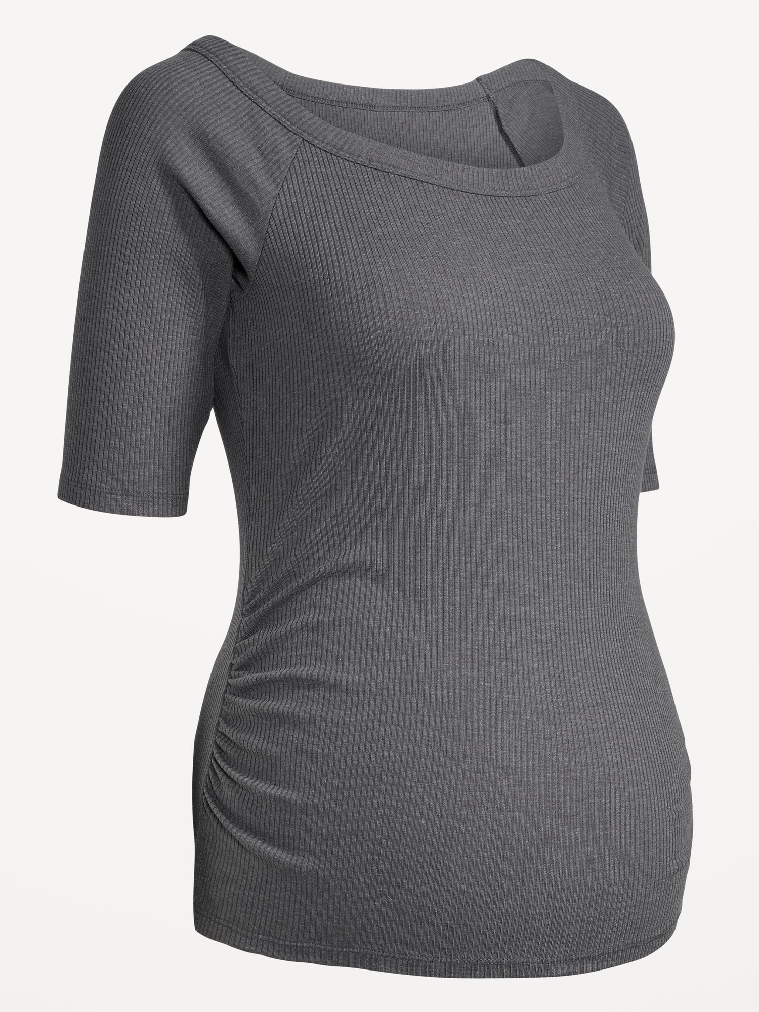 Maternity 3/4-Sleeve Side-Shirred T-Shirt | Old Navy