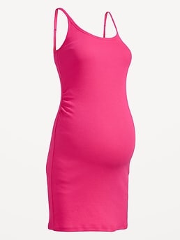 Maternity Fitted Rib-Knit Cami Dress