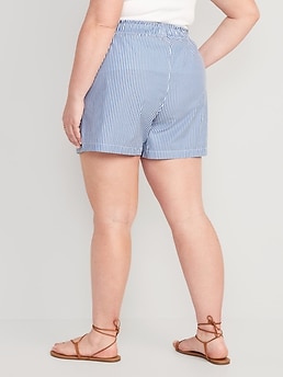 High-Waisted Striped Pull-On Shorts -- 5-inch inseam | Old Navy