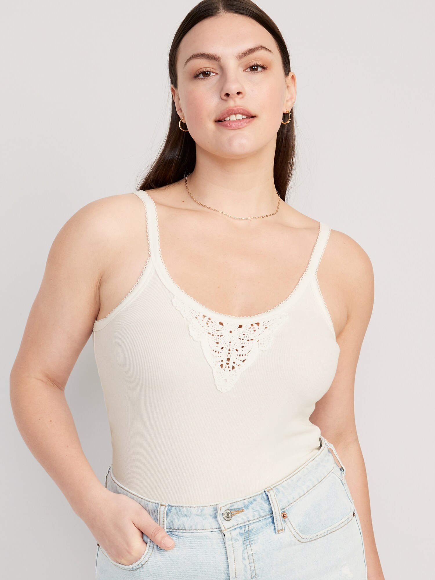 Old Navy Lace-Trim Tank Top for Women