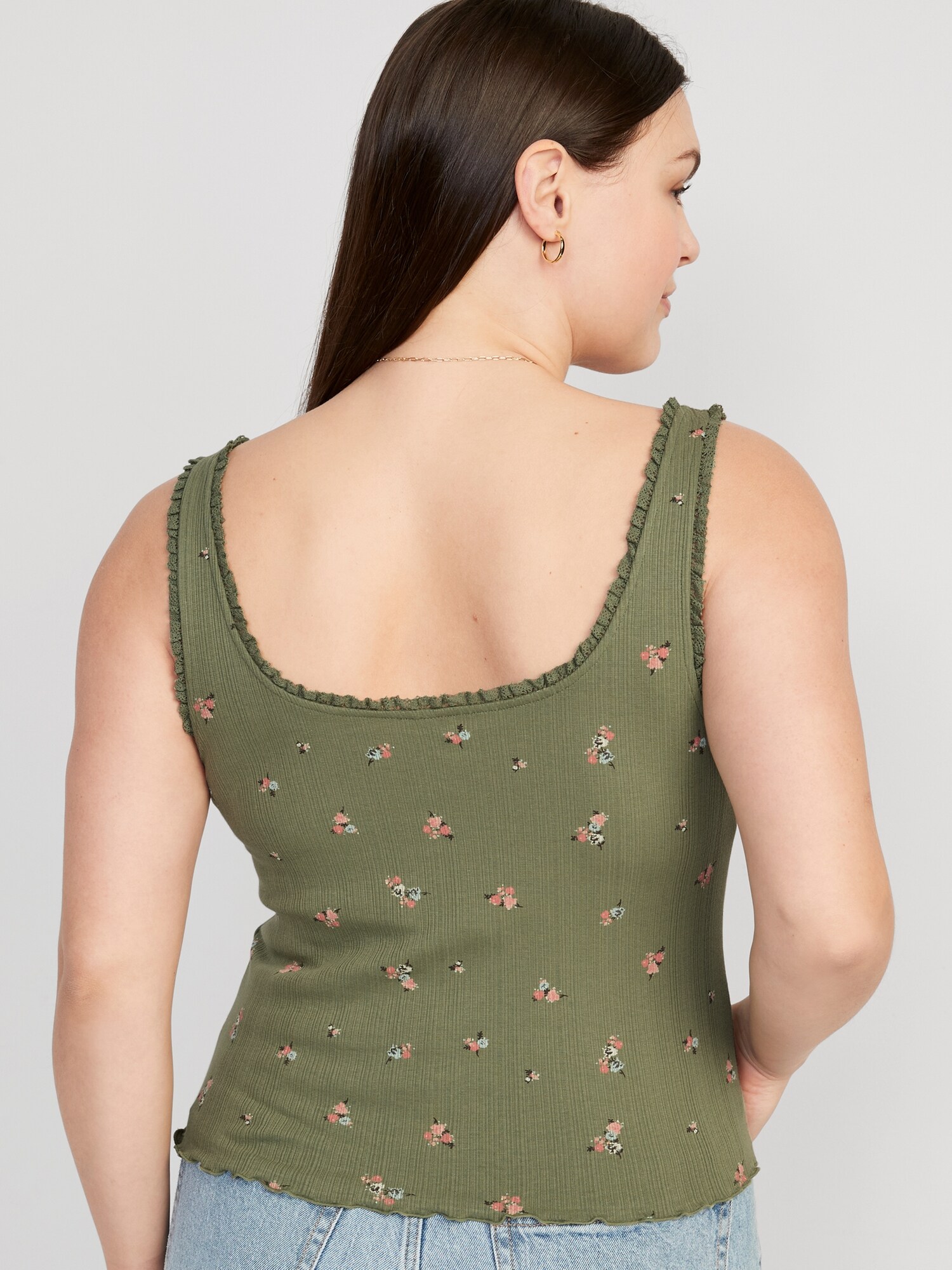 RibKnit LettuceEdge Cami Top for Women Old Navy