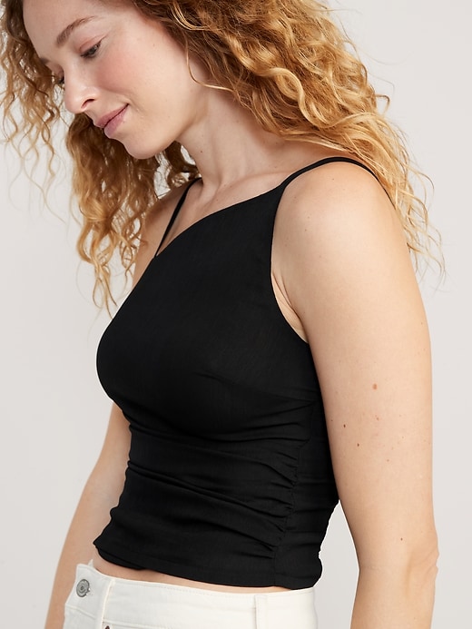Image number 4 showing, Fitted Asymmetrical Cropped Cami Top