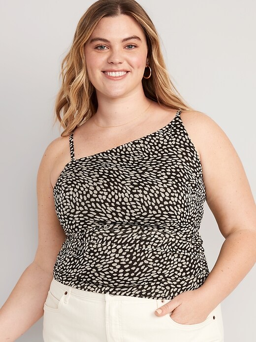 Image number 7 showing, Fitted Asymmetrical Cropped Cami Top