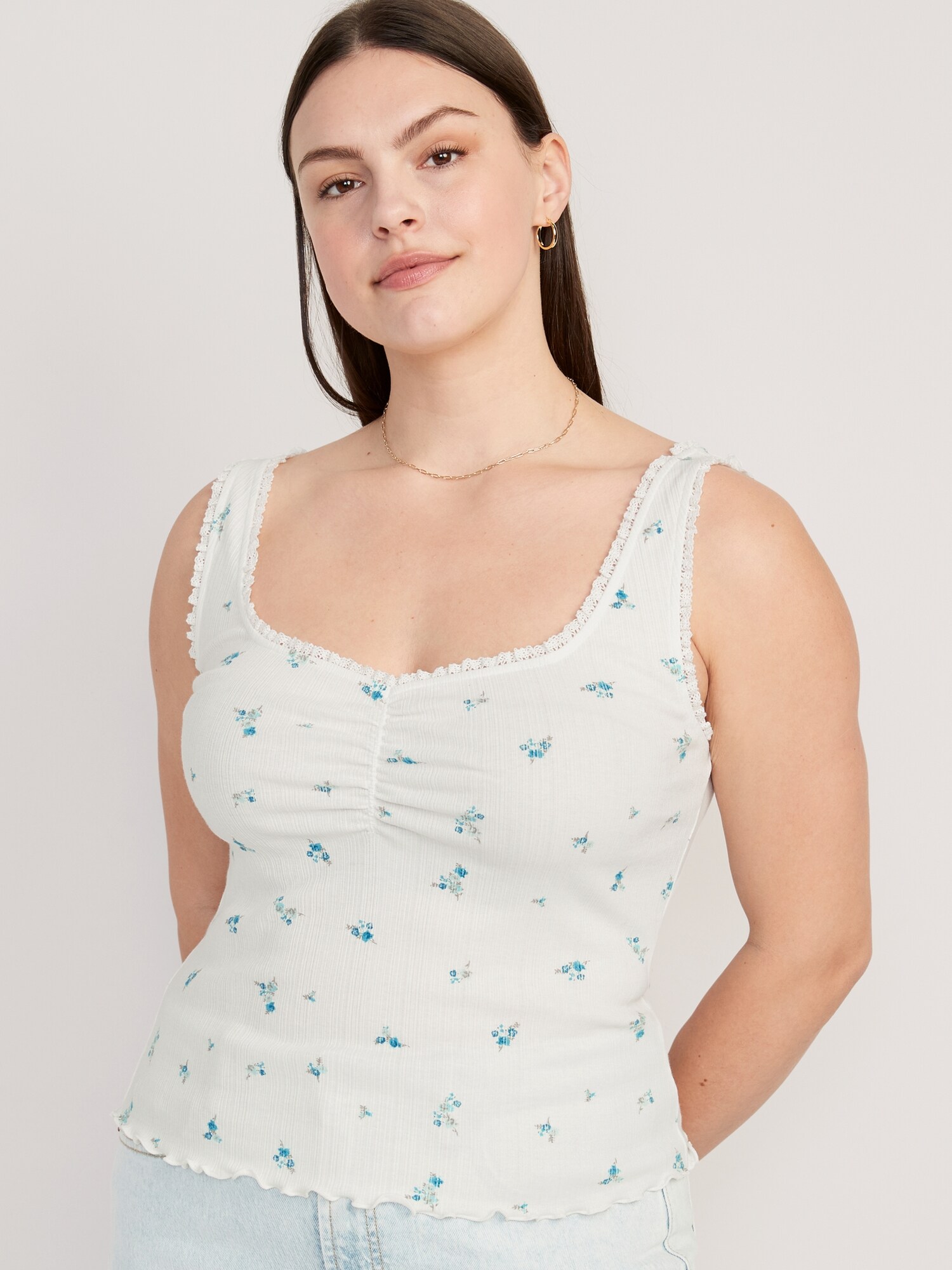 RibKnit LettuceEdge Cami Top Old Navy