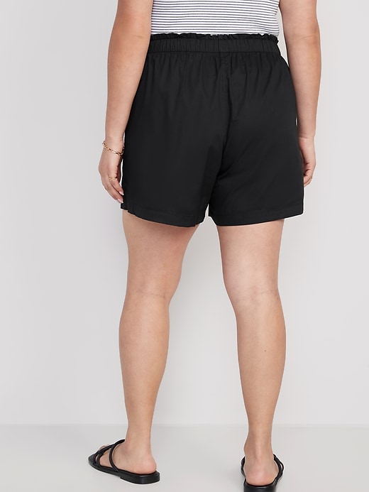 Maternity Foldover-Waist Poplin Shorts -- 5-inch inseam