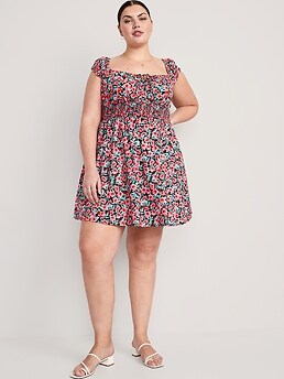 Waist-Defined Floral Mini Dress