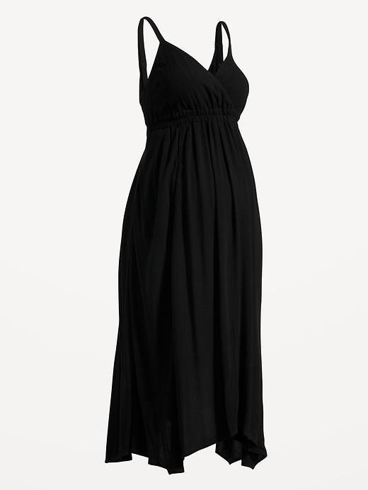Image number 4 showing, Maternity Waist-Defined Sleeveless Crepe Maxi Dress