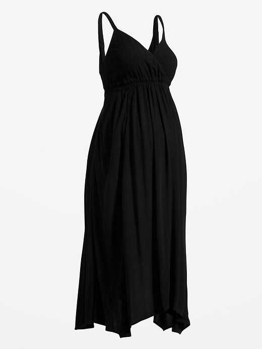 Maternity WaistDefined Sleeveless Crepe Maxi Dress Old Navy