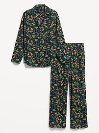 Printed Poplin Pajama Shirt for Women