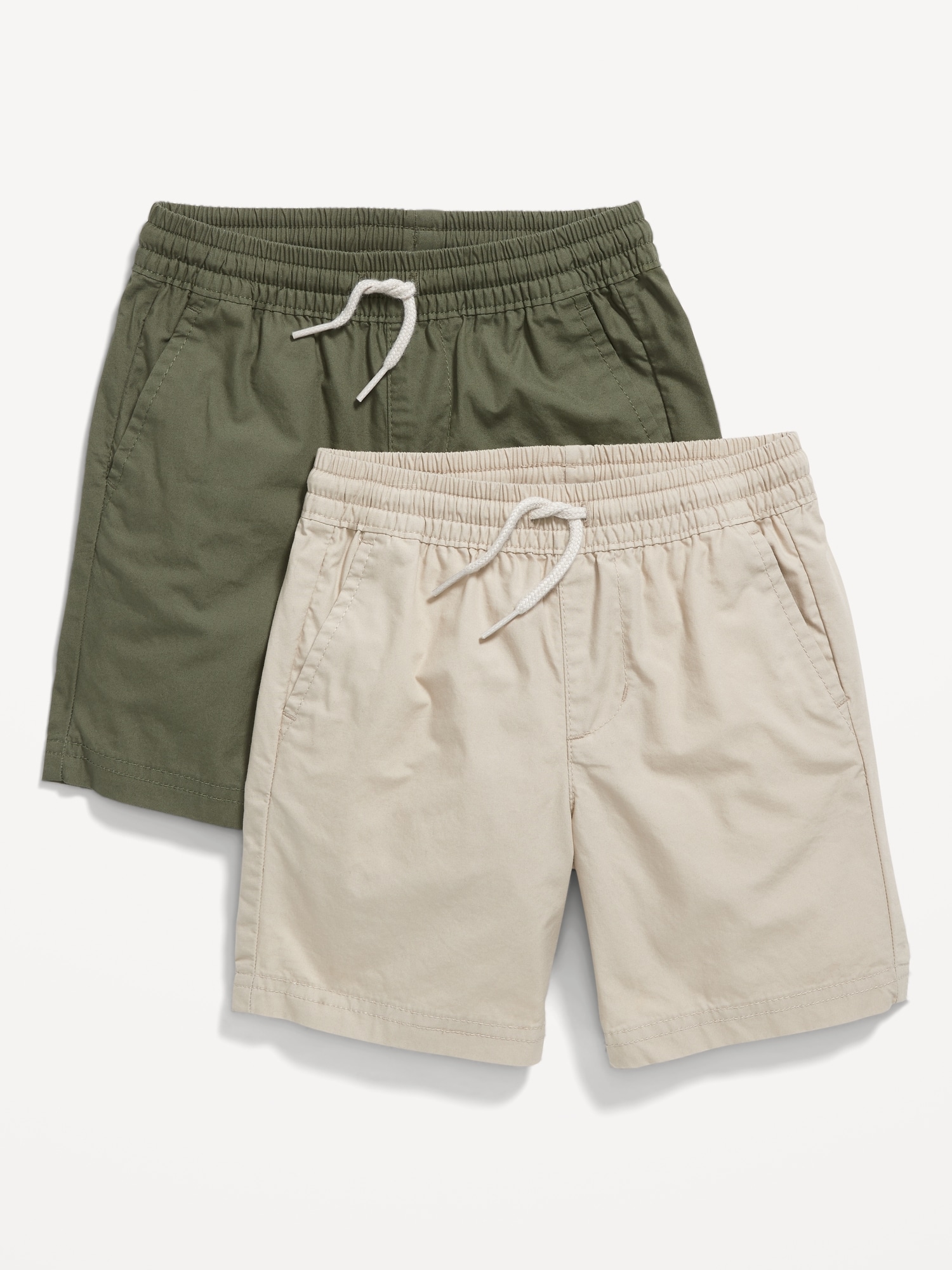 Old Navy Functional-Drawstring Poplin Shorts 2-Pack for Toddler Boys green. 1