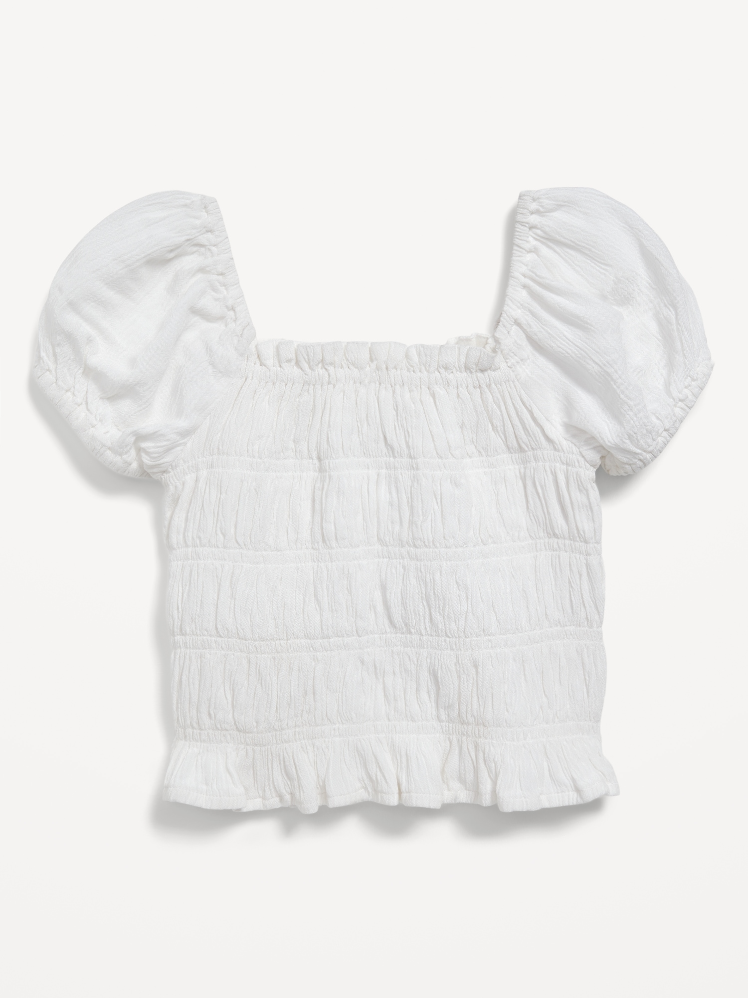Old Navy Short-Sleeve Smocked Top for Toddler Girls white - 653972022
