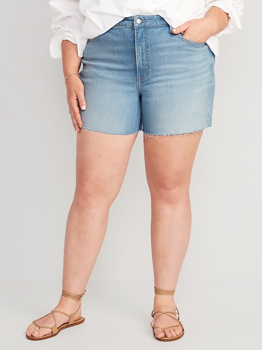 Image number 7 showing, High-Waisted OG Straight Cut-Off Jean Shorts -- 5-inch inseam