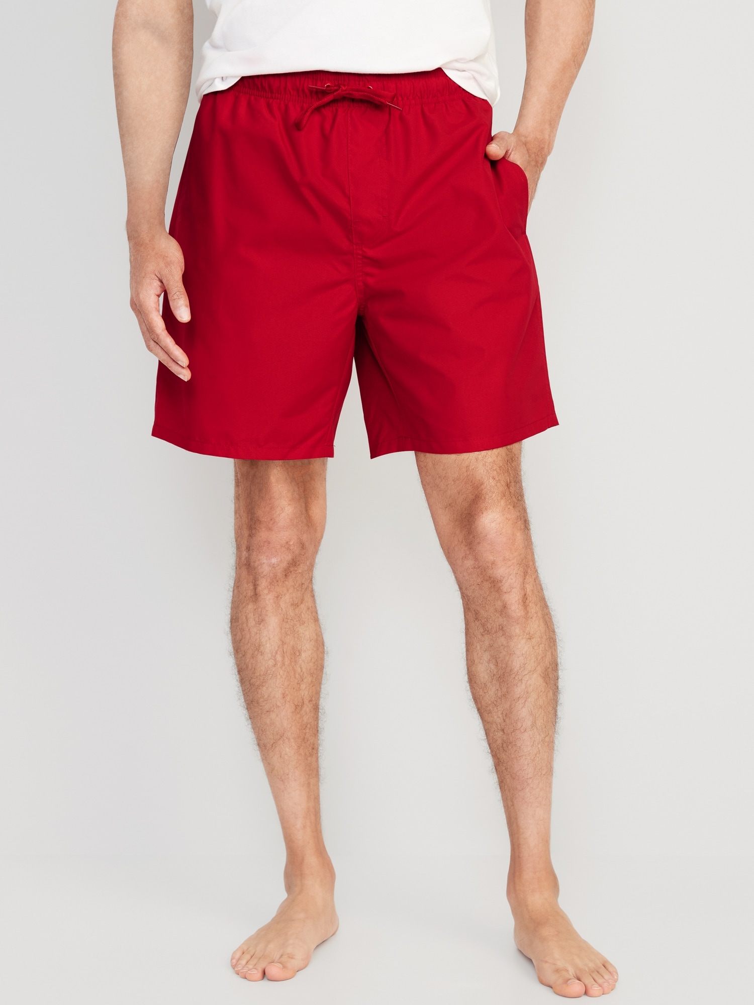 Old Navy Solid Swim Trunks -- 7-inch inseam red. 1