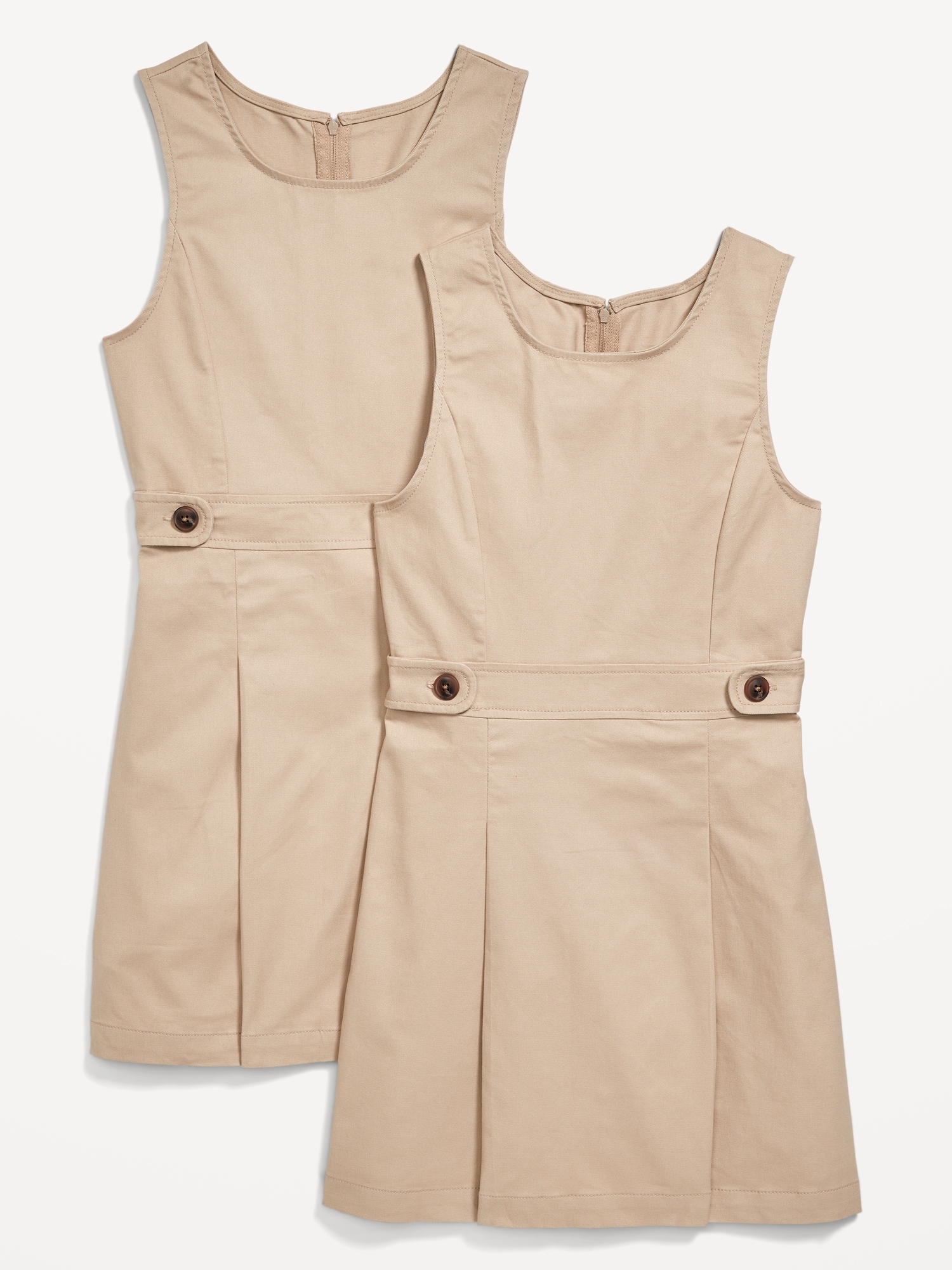 Old Navy Sleeveless School Uniform Dress 2-Pack for Girls beige. 1