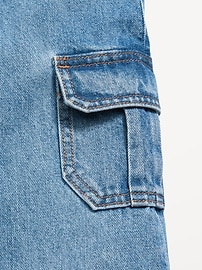 View large product image 5 of 5. High-Waisted Baggy Wide-Leg Cargo Jeans for Girls