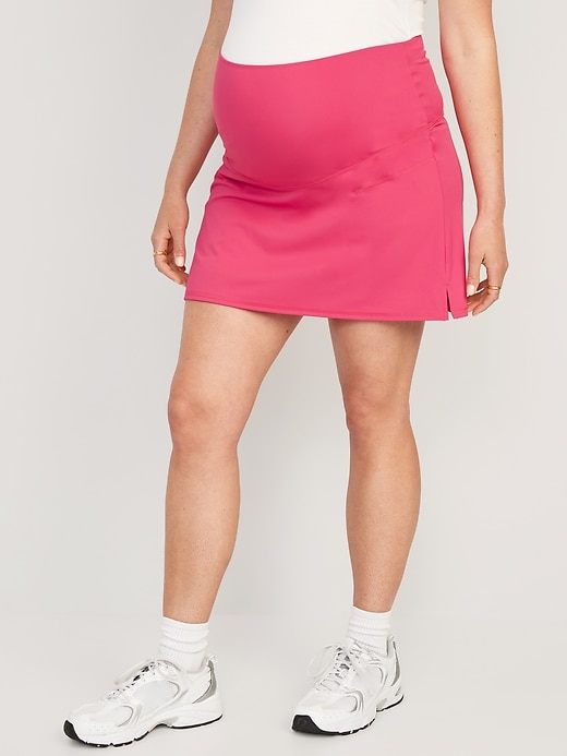 Image number 1 showing, Maternity Rollover-Waist PowerSoft Skort