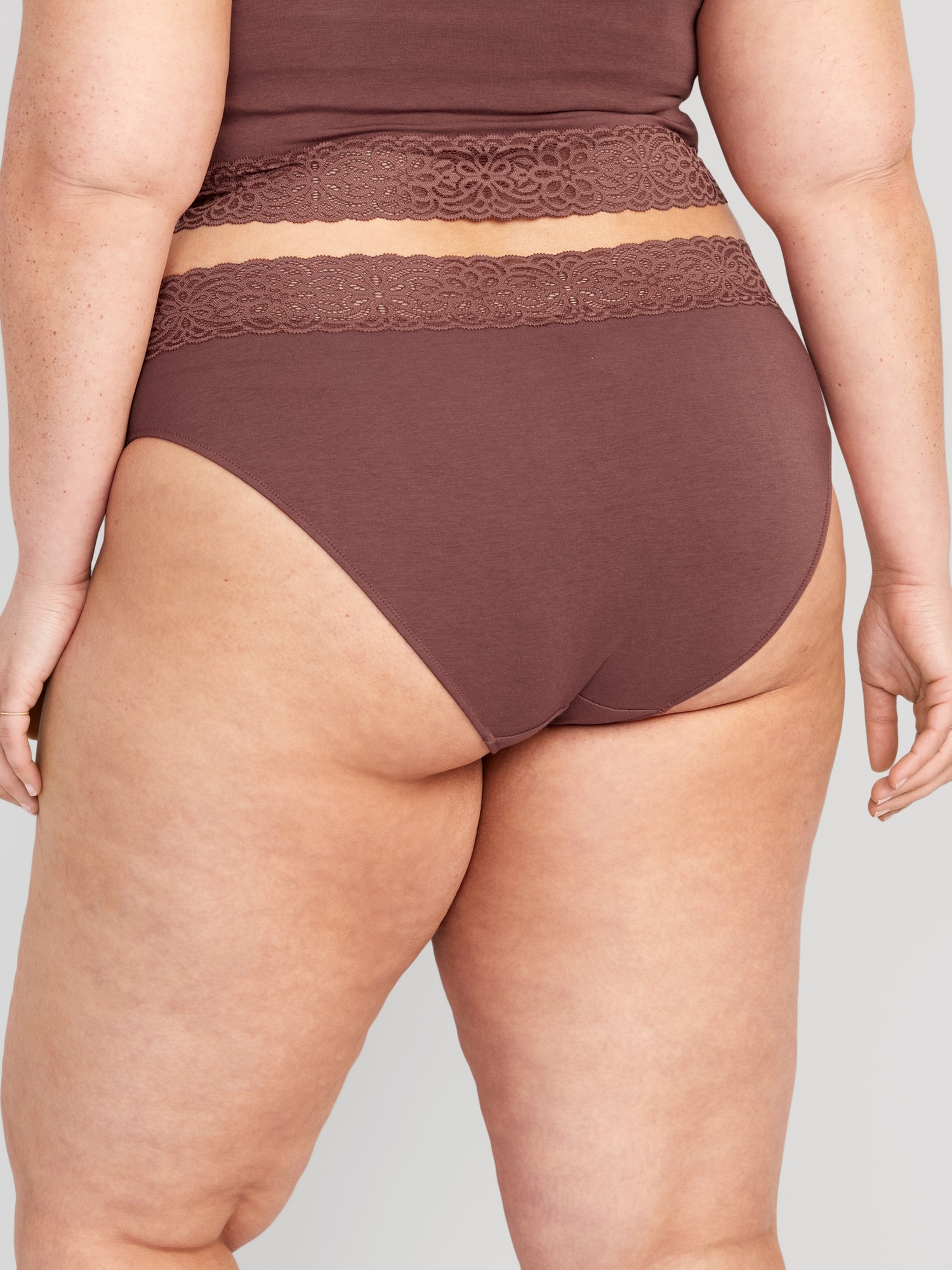 Mid-Rise Lace-Trimmed Bikini Underwear for Women - Old Navy Philippines