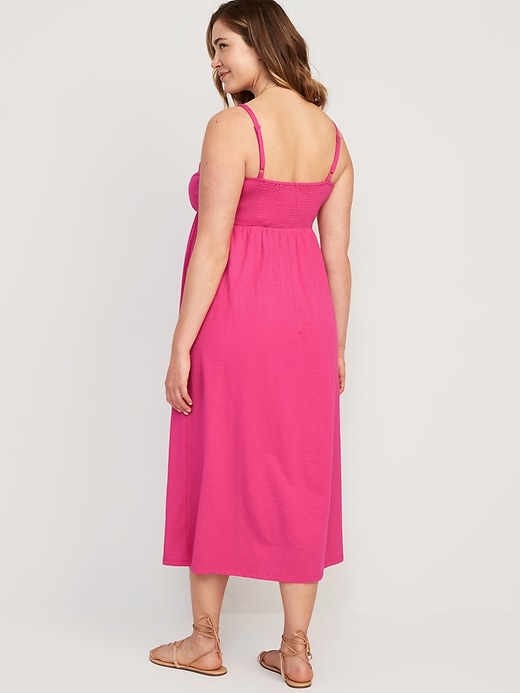 Image number 2 showing, Maternity Fit & Flare Sleeveless Slub-Knit Midi Dress