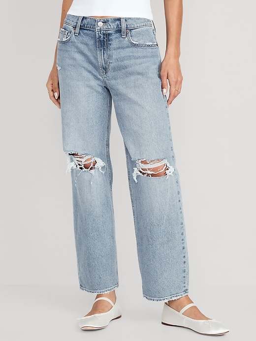 Image number 1 showing, Mid-Rise Boyfriend Loose Jeans