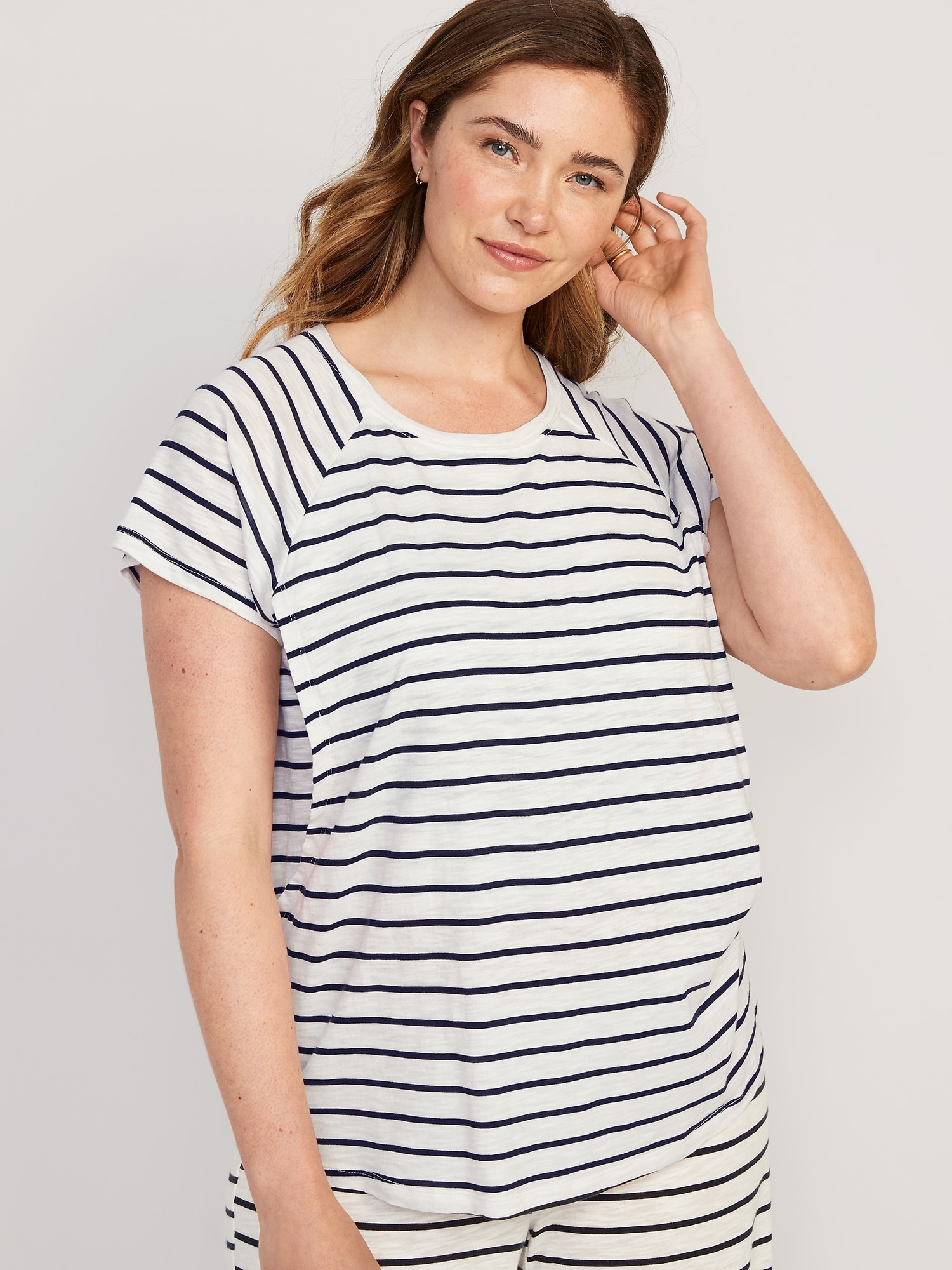 Old Navy Maternity Slub-Knit Raglan Nursing Top blue. 1