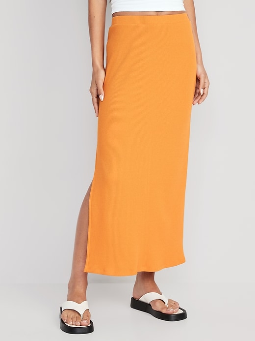 Image number 1 showing, Pull-On Rib-Knit Maxi Skirt