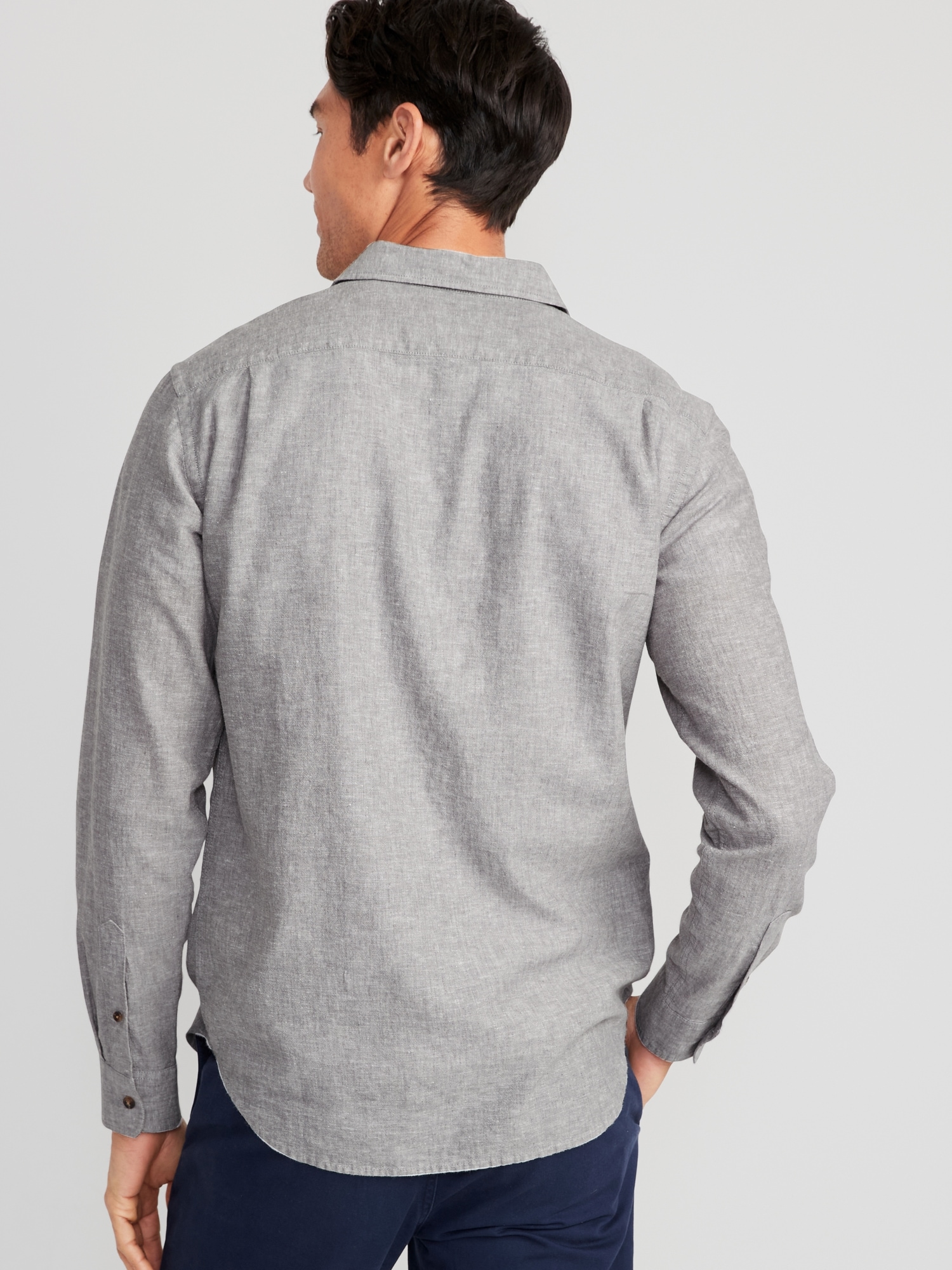 Regular-Fit Everyday Non-Stretch Linen-Blend Shirt for Men | Old Navy