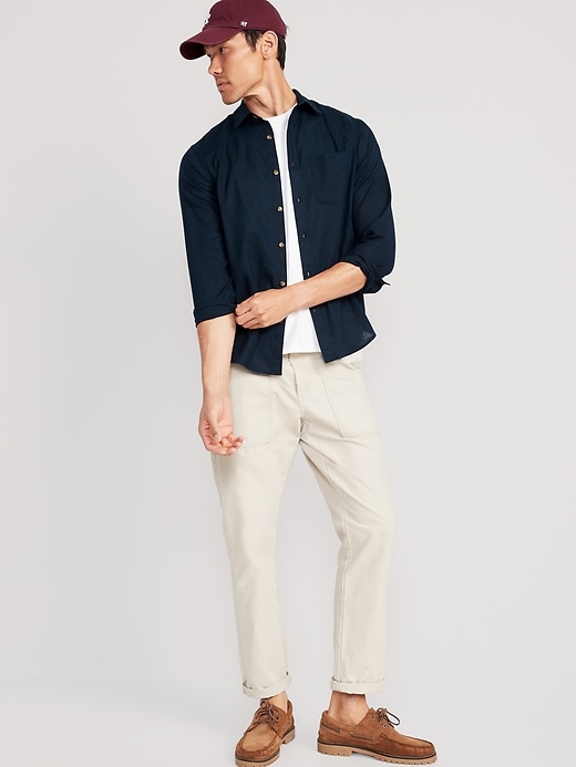 Image number 3 showing, Regular-Fit Everyday Non-Stretch Linen-Blend Shirt