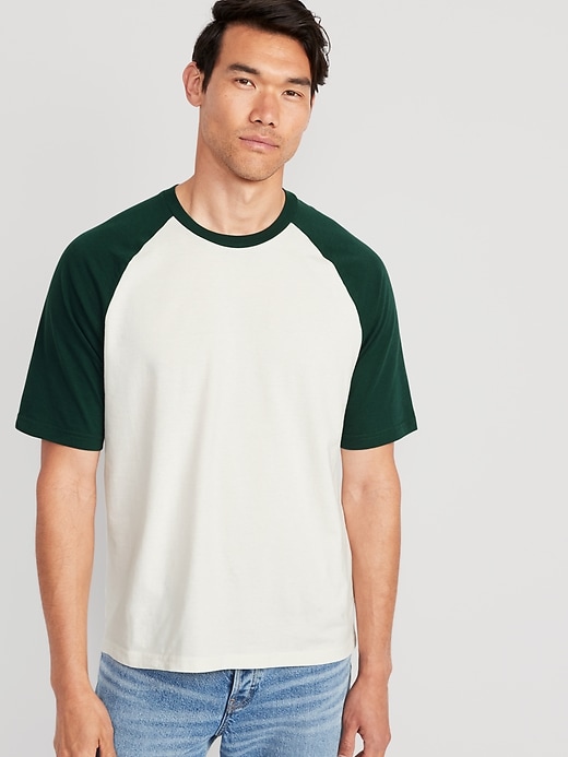 Color-Blocked Raglan-Sleeve T-Shirt for Men