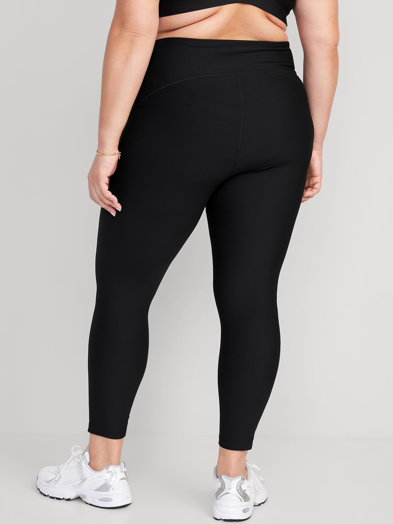 High-Waisted PowerSoft 7/8 Mixed-Fabric Leggings