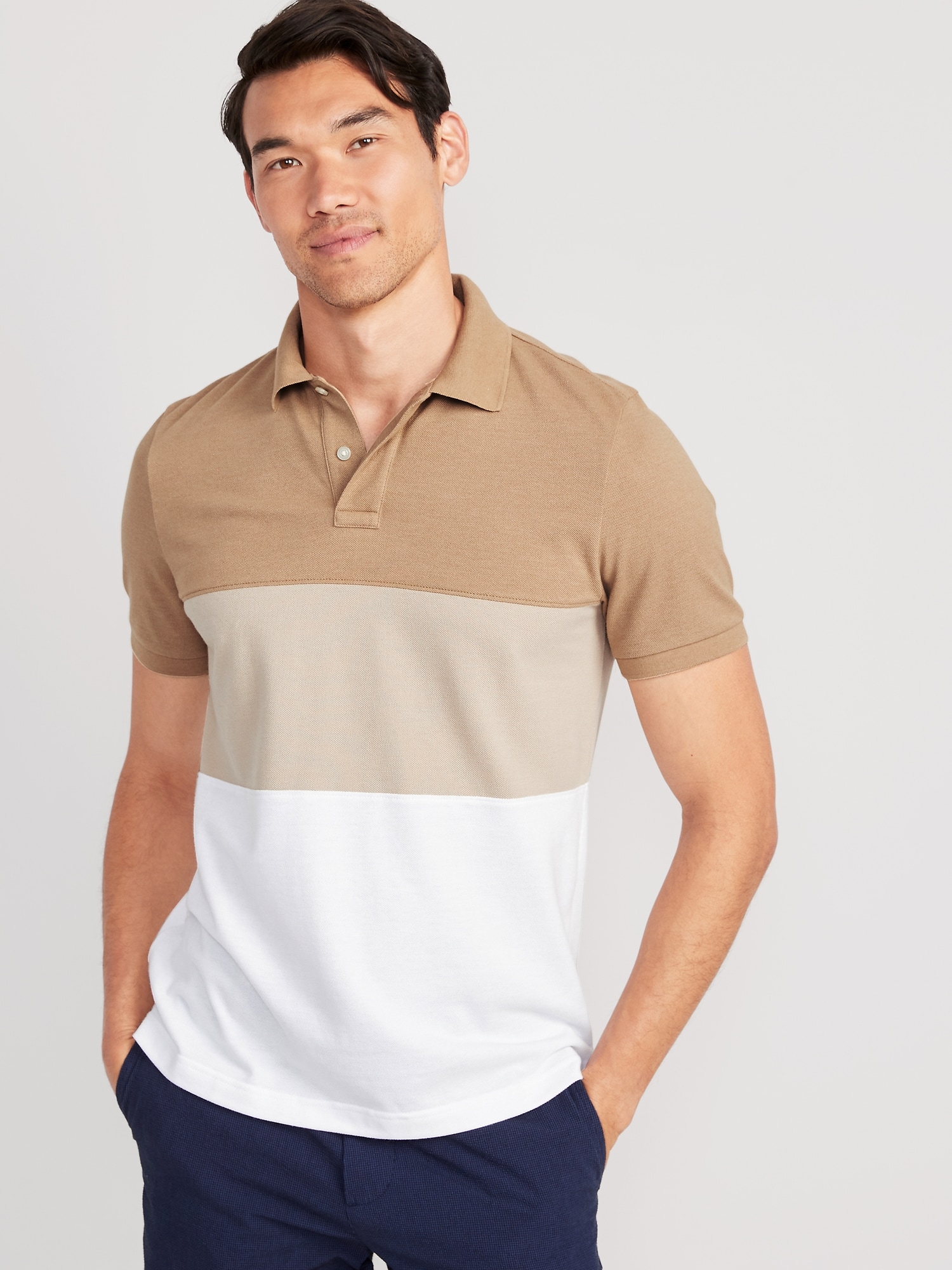 Color-Block Classic Fit Pique Polo