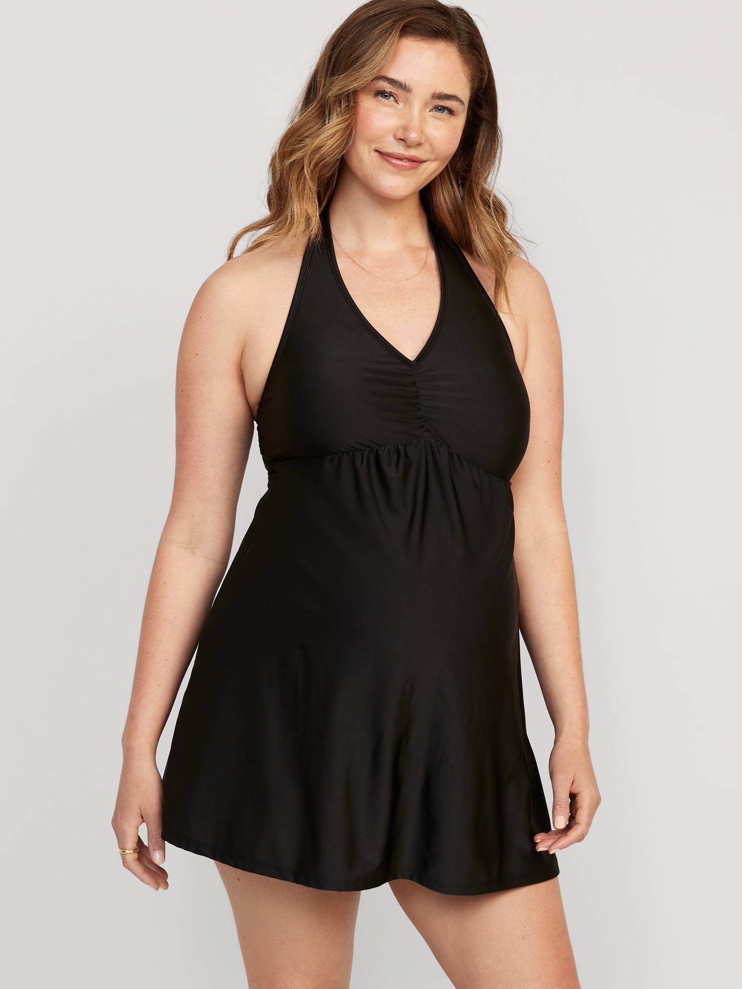 Maternity Convertible One-Shoulder Textured One-Piece Swimsuit