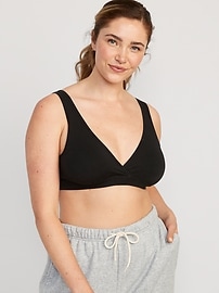 Image number 1 showing, Maternity Cross-Front Cotton Nursing Bralette