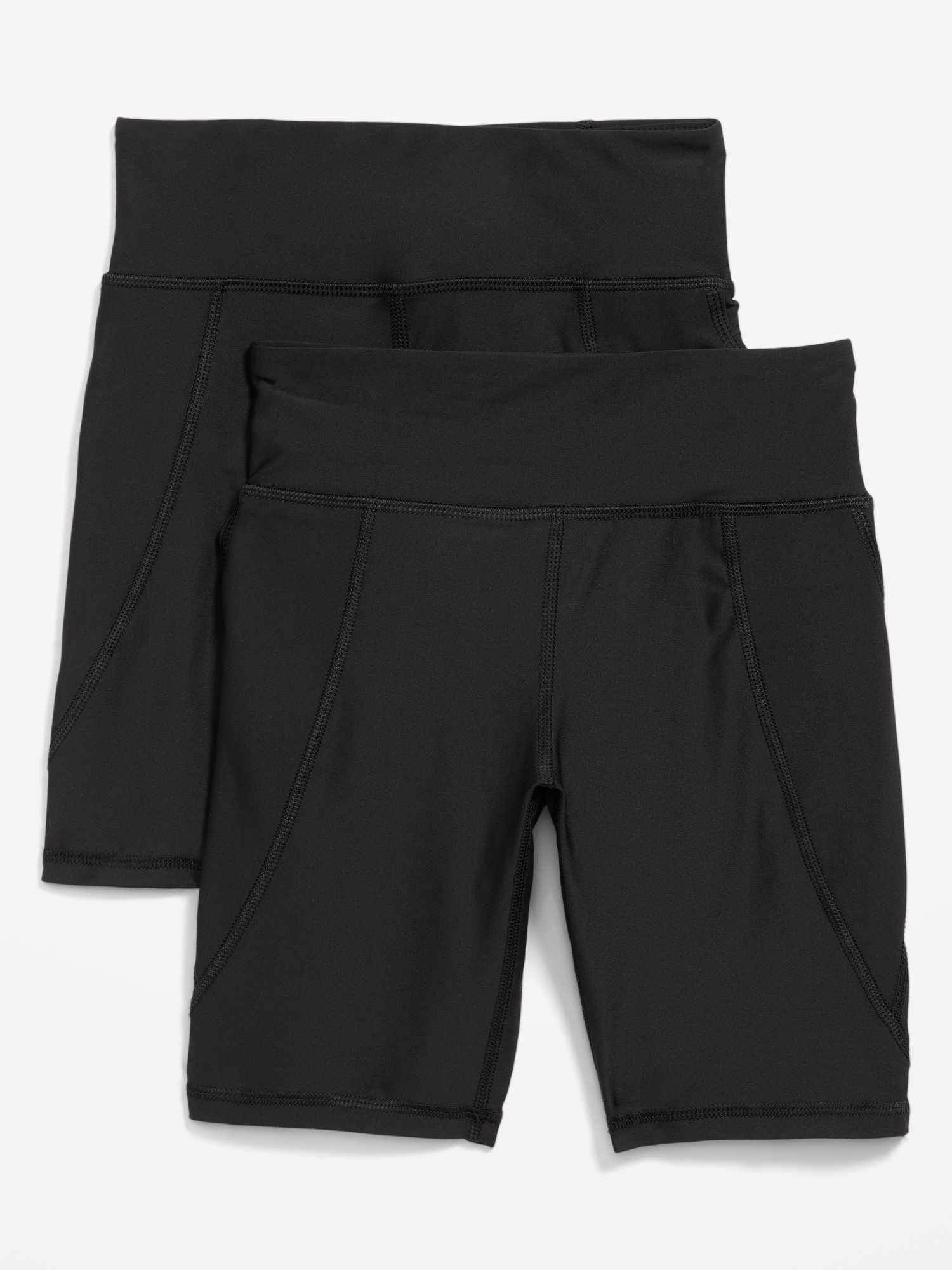 Old Navy High-Waisted PowerSoft Biker Shorts 2-Pack for Girls black. 1