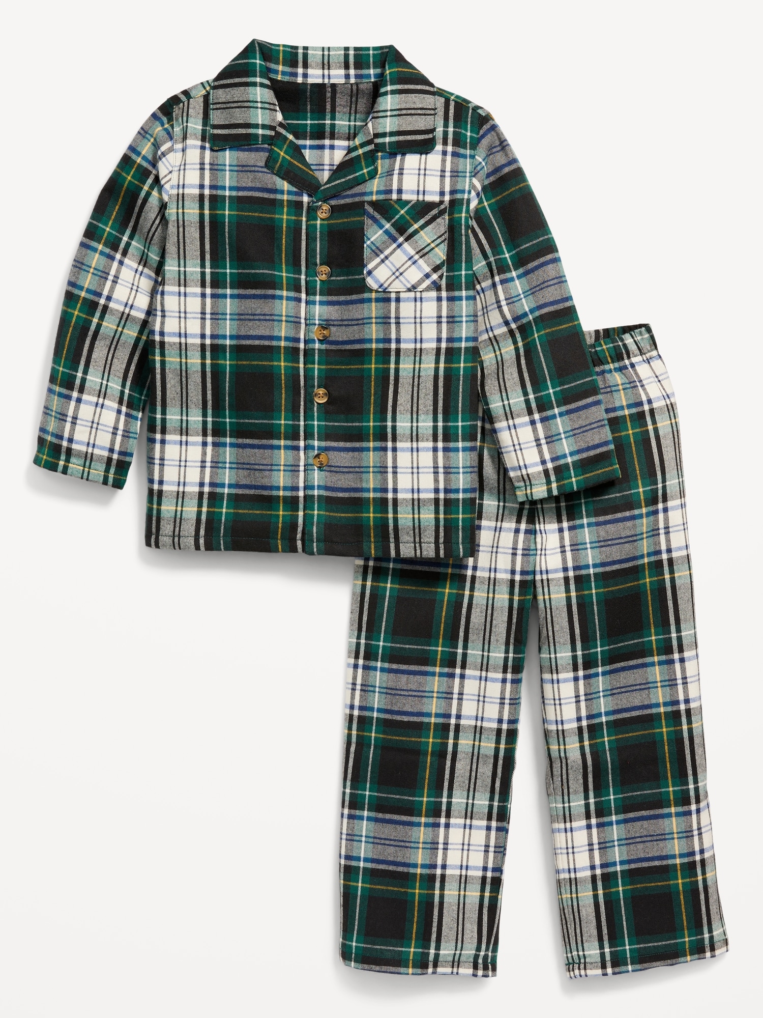 Unisex Matching Flannel Pajama Set for Toddler & Baby