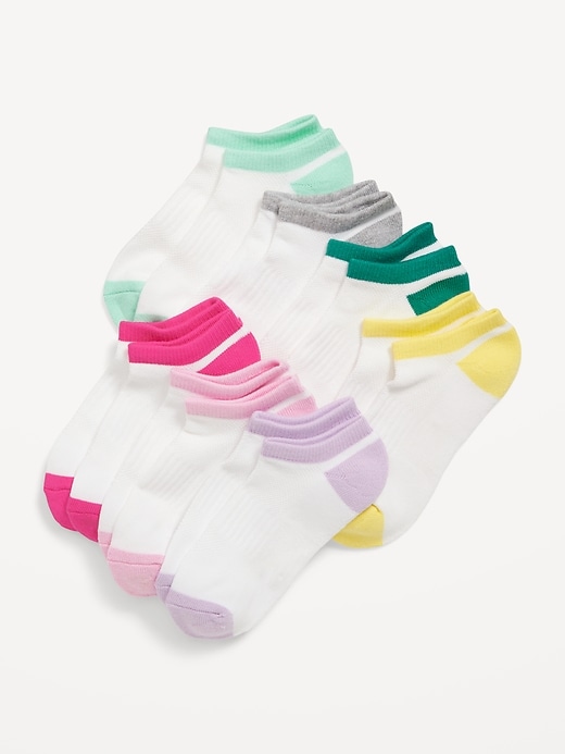 View large product image 1 of 1. Color-Block Ankle Socks 7-Pack for Girls